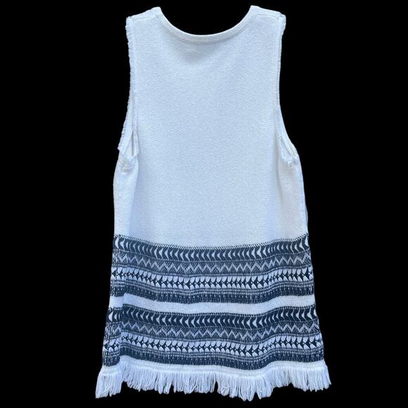 Madewell Villagrove Sweater Fringed Tank in Bright Ivory  - Size XS - Picture 15 of 16